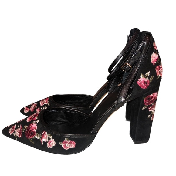 White House Black Market Embroidered Heels size 10 - Picture 9 of 11